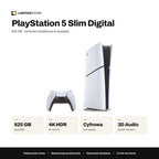 Konsola Sony PlayStation 5 Slim Digital 825 GB biała – najważniejsze parametry: 825 GB SSD, 4K HDR do 120 Hz, wersja cyfrowa, dźwięk 3D