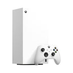 Konsola Microsoft Xbox Series X Digital 1 TB biała – widok pod kątem z kontrolerem Robot White