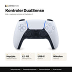 Kontroler Sony DualSense do PS5 biały – najważniejsze cechy: haptyka, adaptacyjne spusty, USB-C, wbudowany mikrofon